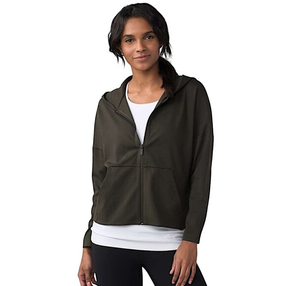 Lululemon Minimal Full Zip Hoodie in Dark Olive GUC - Size 4 - Picture 1 of 9